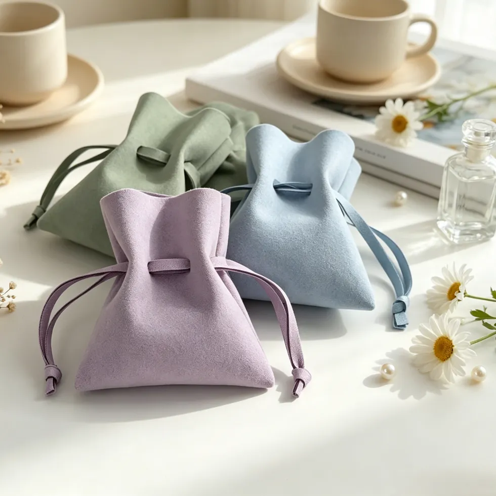 Authentic 10Pcs Microfiber Drawstring Bags Favors Candy Packaging Organizer Pouches For Jewelry Necklaces &Small Accessories