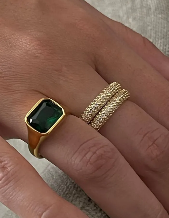 Authentic The Arc Of Radiance Gold- Plated Semi- Circular Talisman Ring
