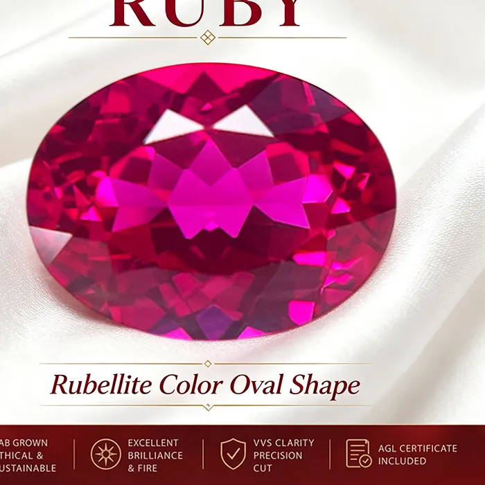 Authentic Lab Grown Ruby Rubellite Color Oval Shape Vvs1 Stone For Charms Diy Jewelry Making Earrings Bracelet Selectable Certificate