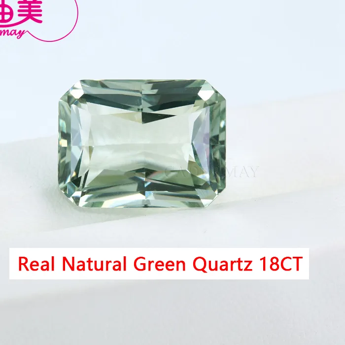 Authentic Emerald Aura Rectangular Green Quartz Crystal Bead For Sacred Jewelry Crafting