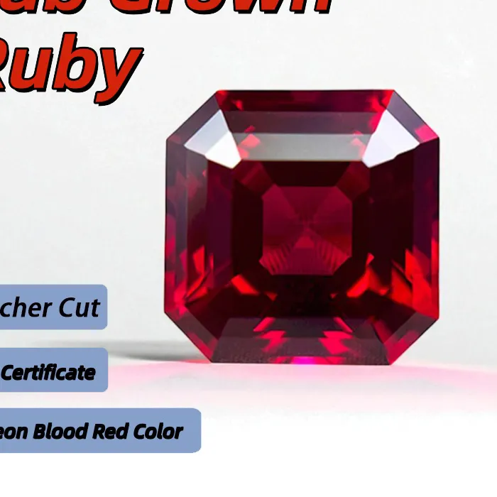 Authentic Sigil Of The Phoenix Tear Lab Grown Ruby Asscher, Pigeon Blood Red