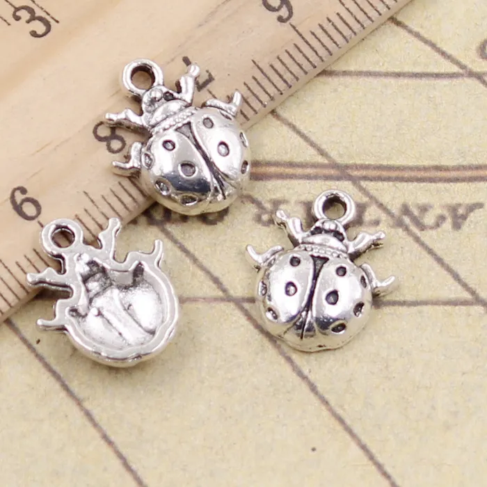 Authentic 20Pcs Charms Ladybug Bug 16X14Mm Tibetan Bronze Silver Color Pendants Antique Jewelry Making Diy Handmade Craft