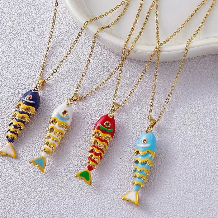 Authentic Koi Of The Living Currents A Gold- Plated Marine Talisman Necklace