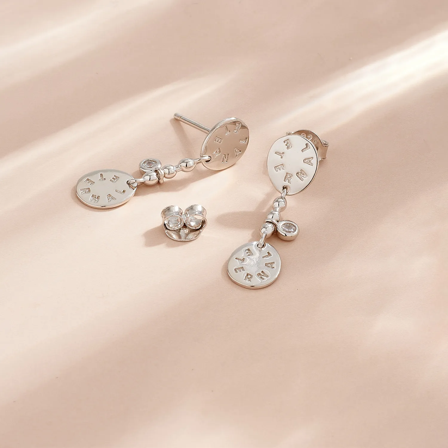Authentic Eterna Oval Drop Earrings The Sacred Sigil Of Timeless Devotion In Gold- Plated Sterling Silver