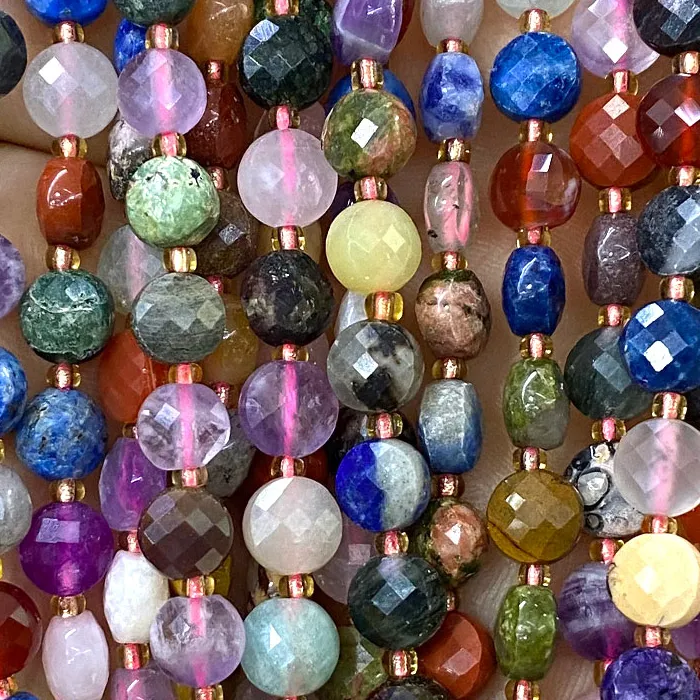 Authentic Whispers Of The Chromatic Wheel Faceted 6Mm Gemstone Disc Beads