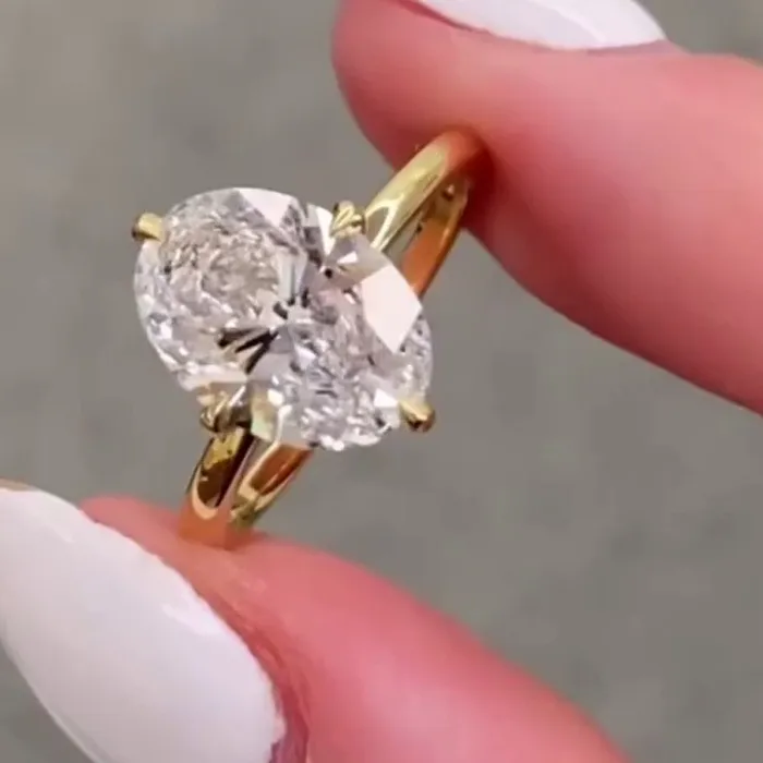 Authentic Compass Of The Wanderer Oval Moissanite Talisman Ring In Golden Radiance