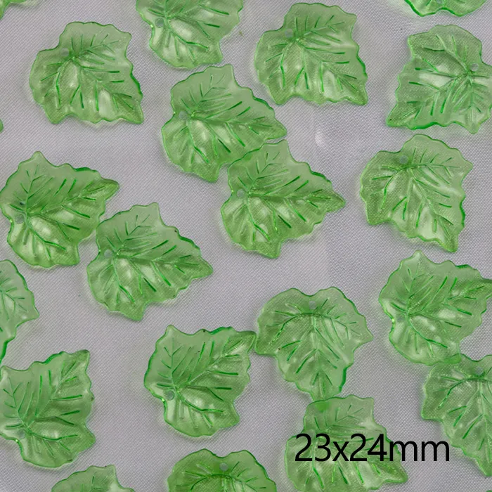Authentic Tree Leaf Acrylic Beads Veined Translucent Straight Hole Diy Jewelry Accessories For Handmade Craft And Beading Bracelet