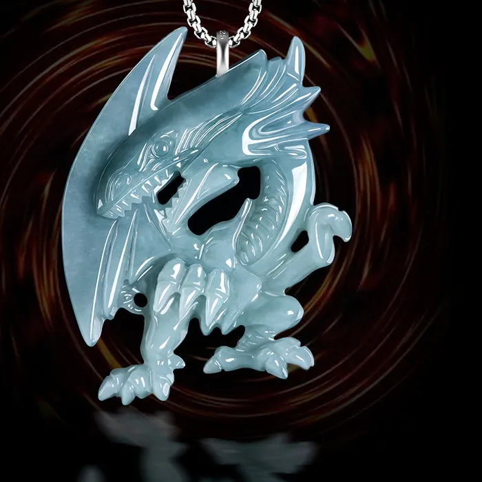 Authentic Azure Dragon Of The Eastern Winds A Burmese Jadeite Talisman Necklace