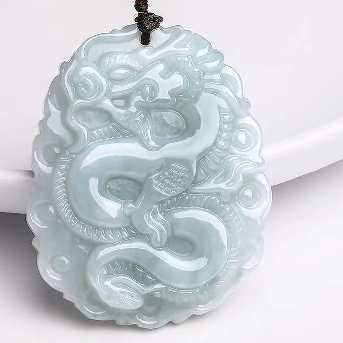 Authentic Natural Dragon Pendant, Exquisite Ethnic Style Jade Pendant