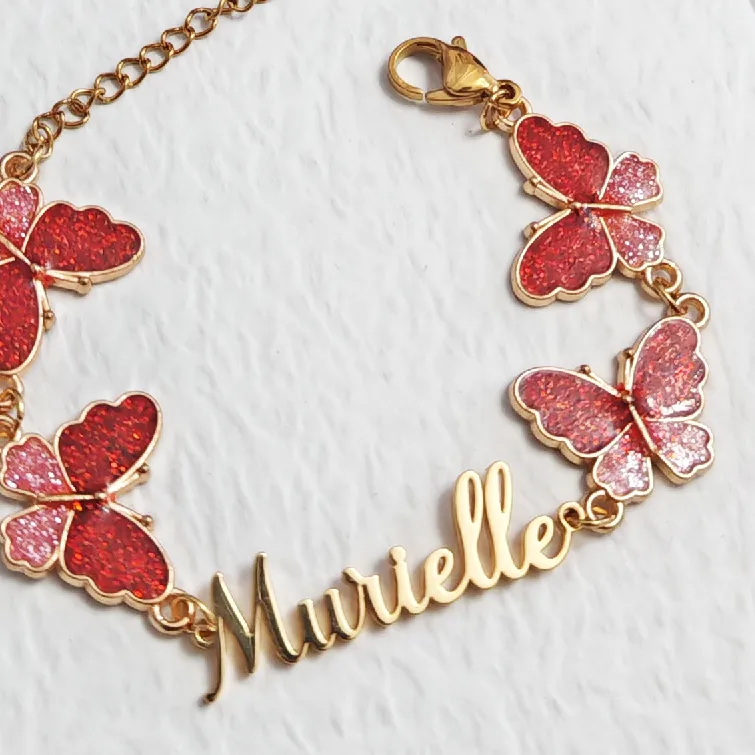 Authentic Whispering Wings The Enchanted Custom Name Butterfly Bracelet