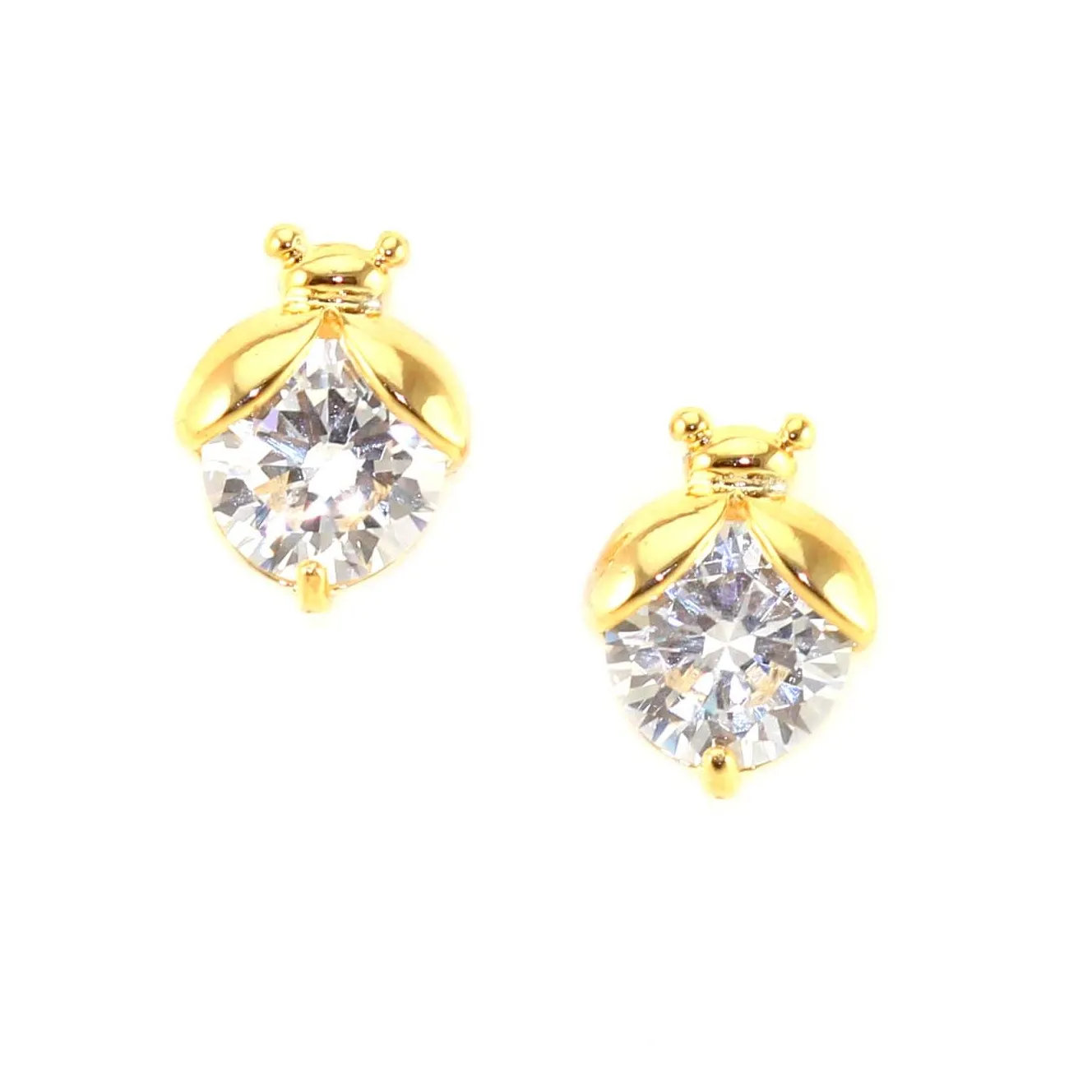 Authentic The Scarlet Harbinger Ladybug Studs - 18k Gold Plated Joy and Fortune Talisman