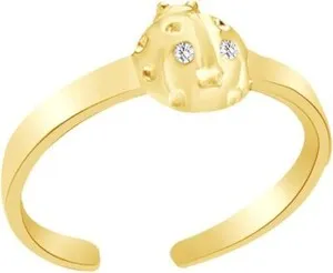 Authentic Ladybug Toe Ring Jewelry For Women Round Simulated Diamond 925 Sterling Silver
