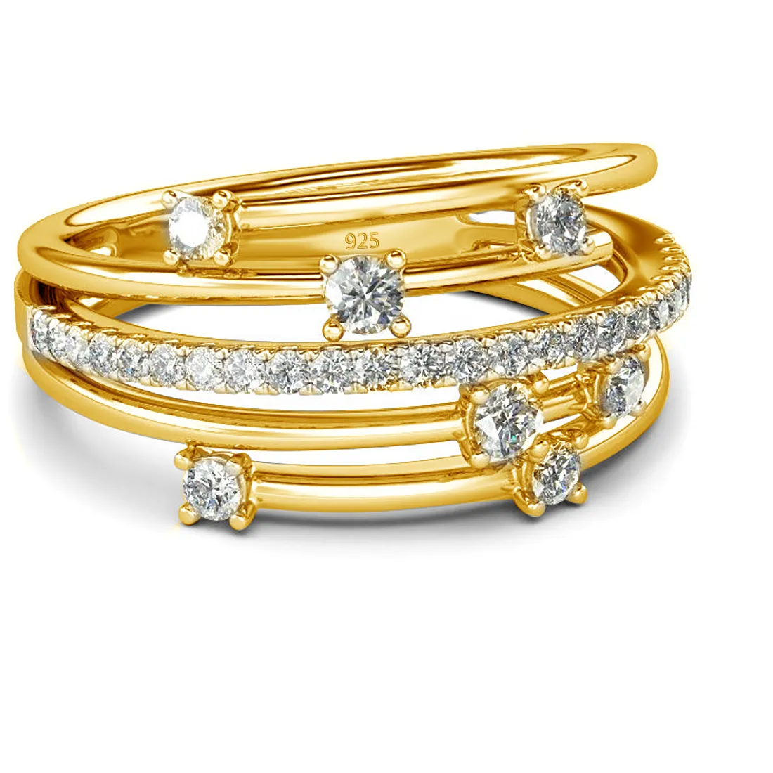 Authentic Heptad Light Moissanite Gold- Plated Talisman