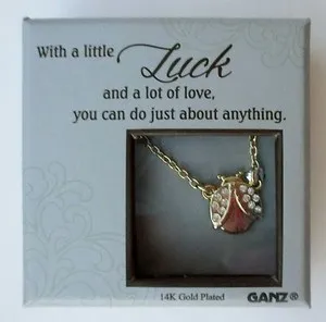 Authentic AA3 Luck Love ladybug 14K gold plated BLISSFUL JOURNEY CHARM NECKLACE 18" ganz