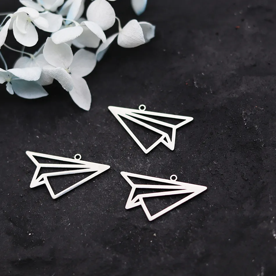 Authentic 3Pcs Paper Plane Charms Pendant For Diy Charms Necklace Bracelet Jewelry Handmade Making Supplies