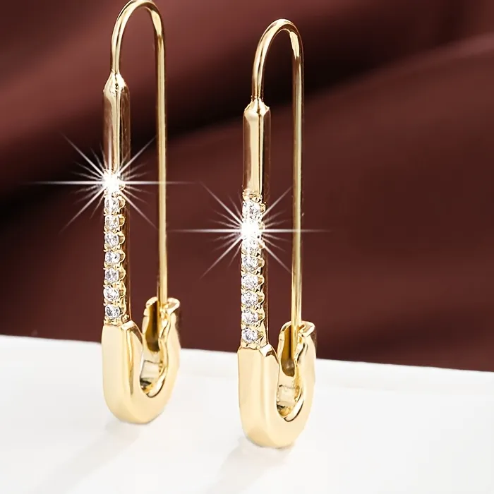 Authentic Talisman Of Infinite Connection Gold- Plated Zircon Link Earrings