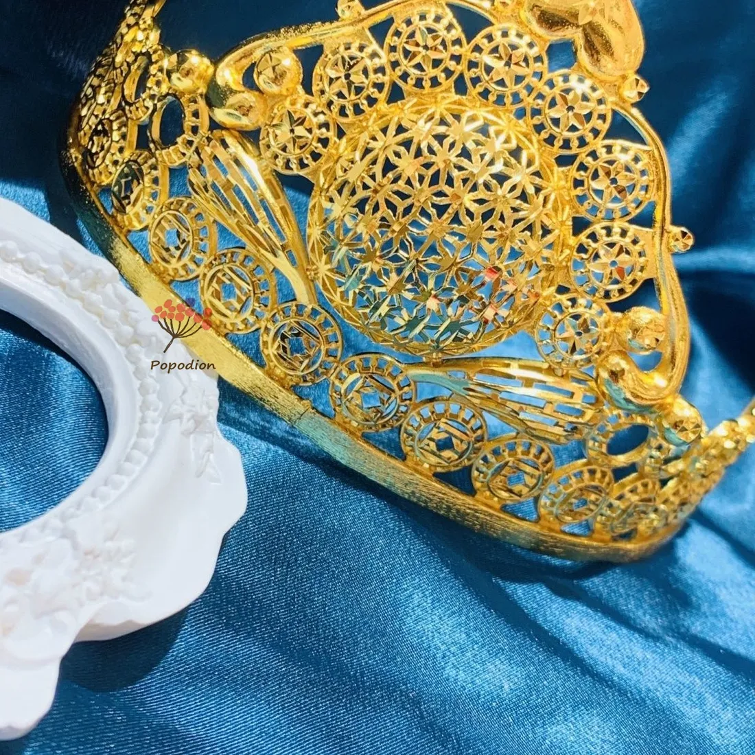 Authentic 24K Gold Plated Bridal Headwear Accessories Popodion Jewelry Dd10315