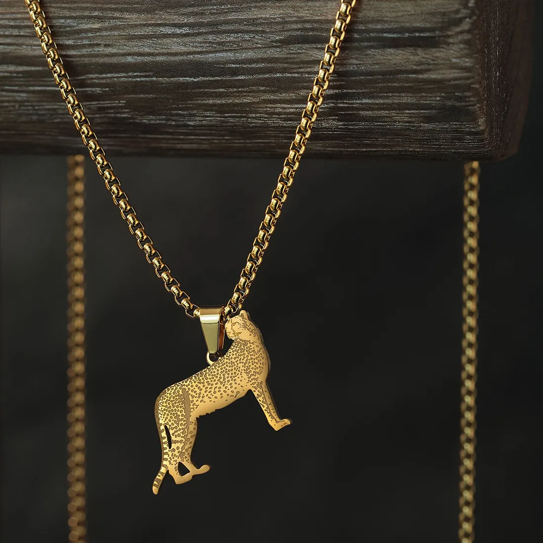 Authentic Cheetah Spirit Talisman A Gold- Plated Pendant Of Velocity And Vision