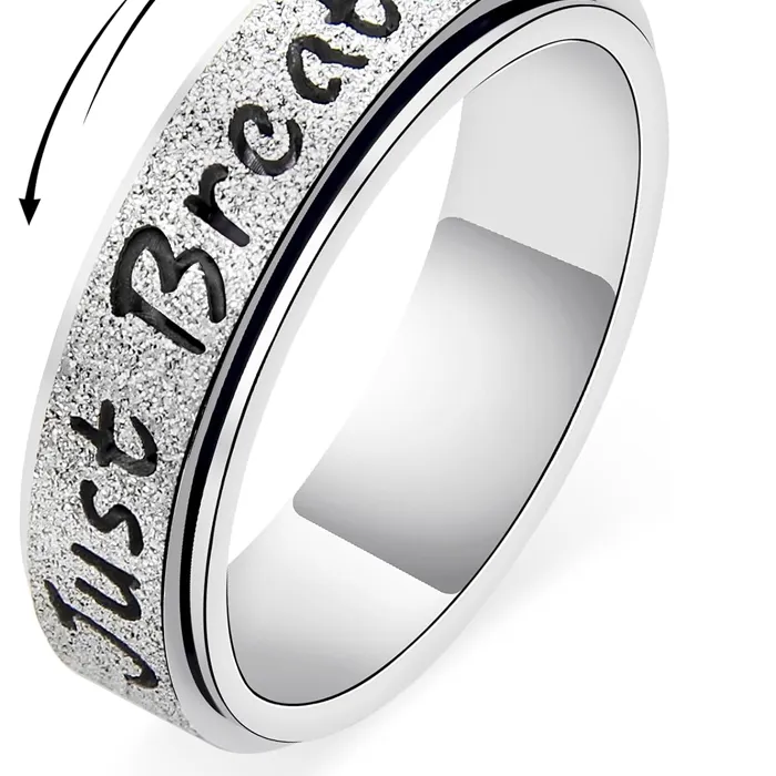 Authentic Anxiety Ring For Stress Relief, Thumb Spinner Inspirational Hope Rings For Adults Jewelry For Her