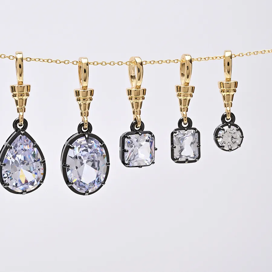 Authentic Luminous Cubic Zirconia Pendants For Handcrafted Talisman Jewelry