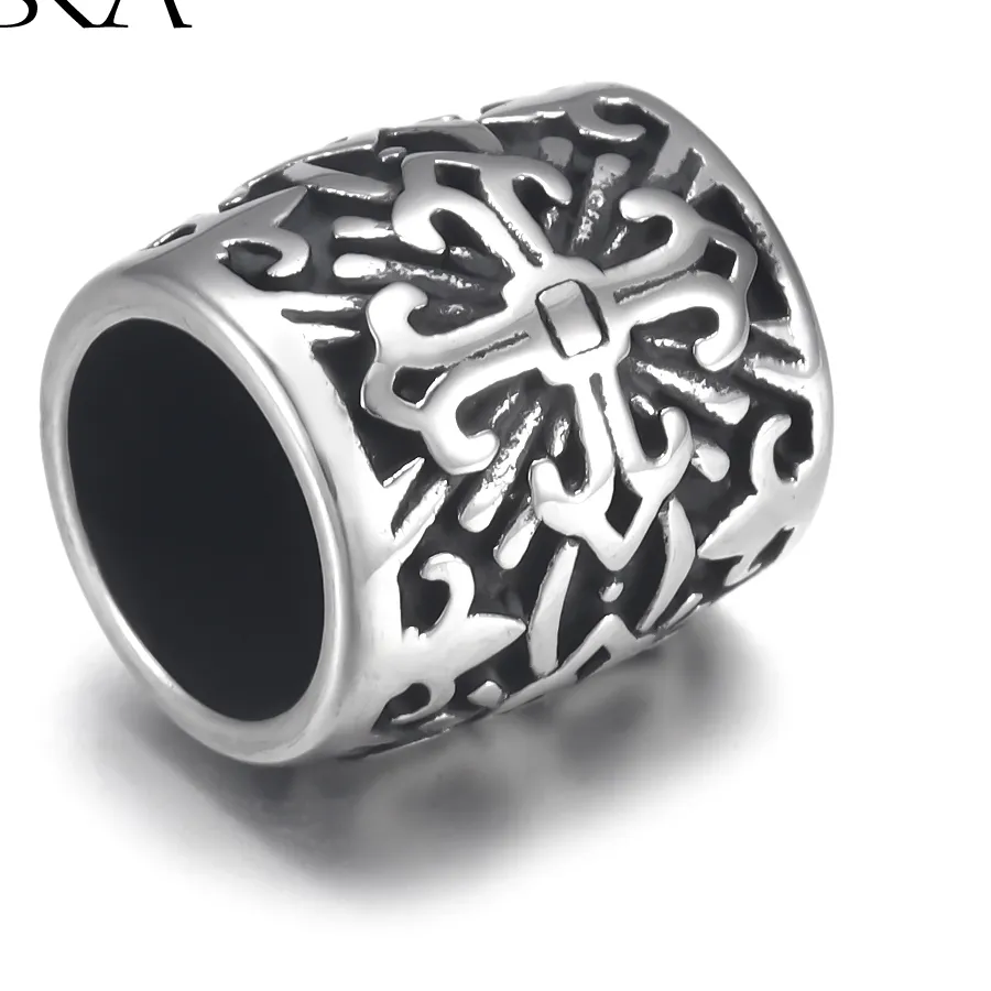 Authentic Bead Charms Holy Cross 8Mm Large Hole For Leather Jewelry Bracelet Making Beads Diy Supplies Parts