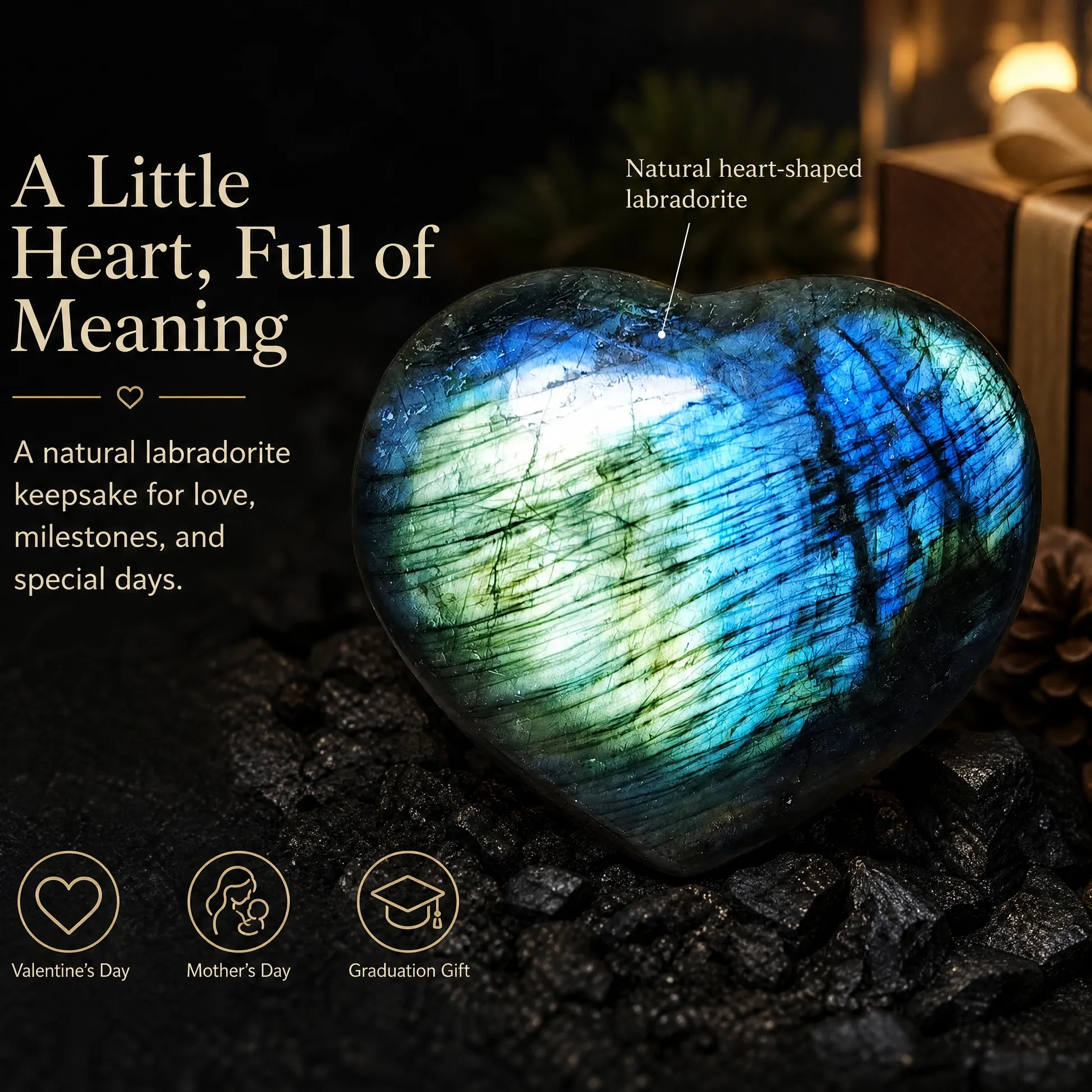 Authentic The Mystic's Heart Natural Feldspar Talisman Of Bohemian Grace