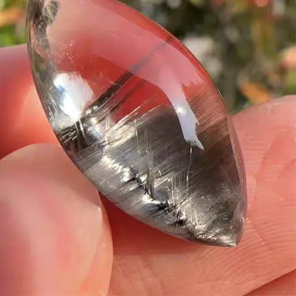 Authentic Brookite- Platinum Rutilated Quartz Talisman Pendant