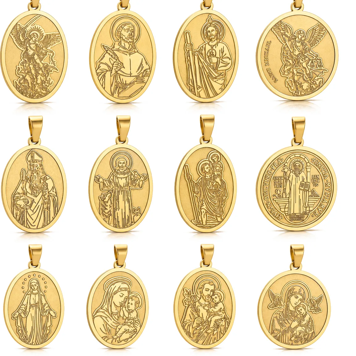 Authentic Saint Michael Christopher Mary St.benedict Pendants Catholic Patron Religious Medals Diy Necklace Jewelry Making