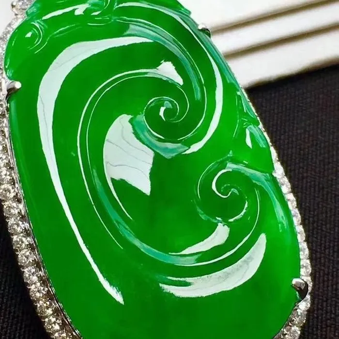 Authentic Ruyi Of Verdant Radiance Jadeite Sunstone Talisman