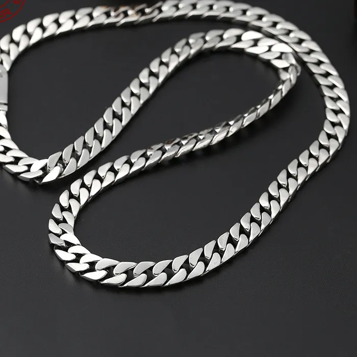 Authentic Genuine 100 Solid S925 Sterling Silver Necklace 8Mm Punk S925 Silver Jewelry Certified Pass The Test Never Fade Silver Jewelry