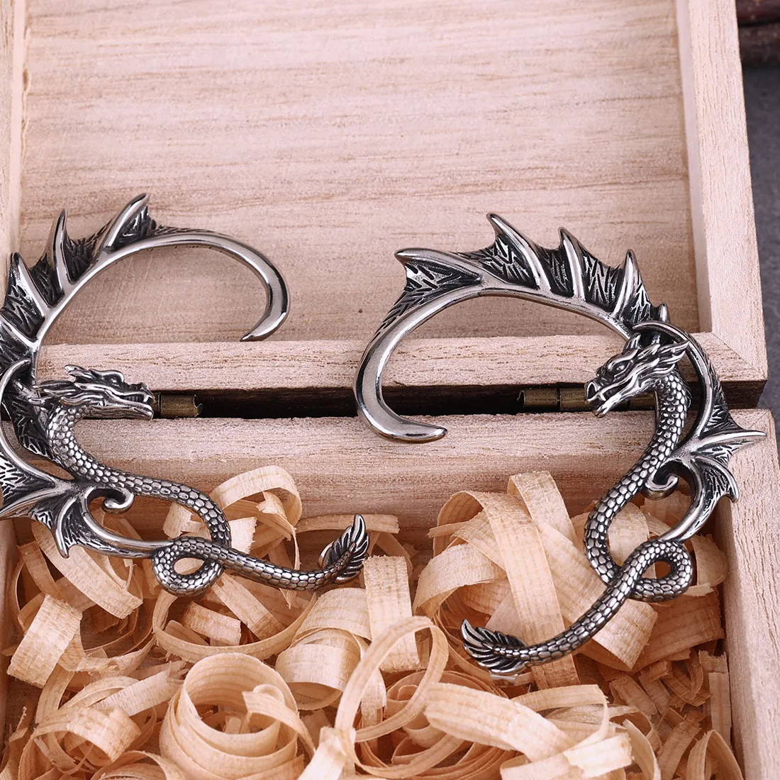 Authentic Wings Of The Norse Dragon Golden Viking Talisman Earrings Of Flight And Power