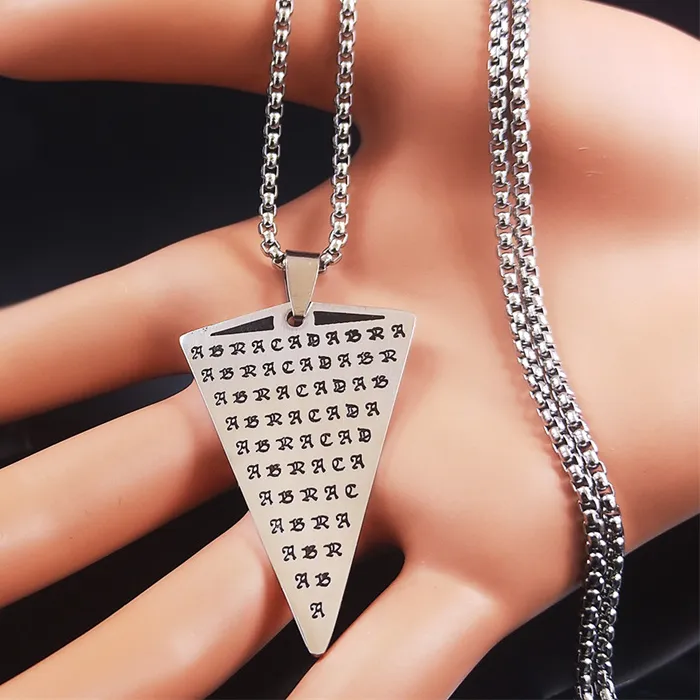Authentic Talisman Abracadabra Divination Chain Necklace Abraxas Pendants Necklaces Occult Jewelry Collier Homme