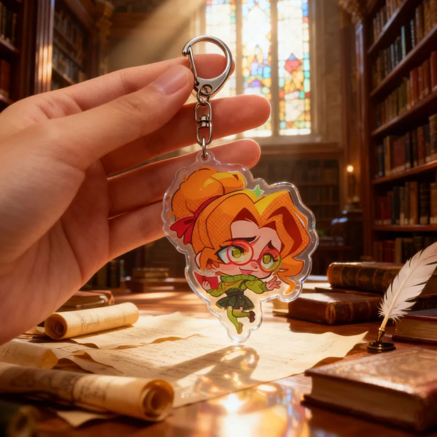 Authentic The Covenant Of Seven Guardians Golden Chibi Spirit Keychain Talisman