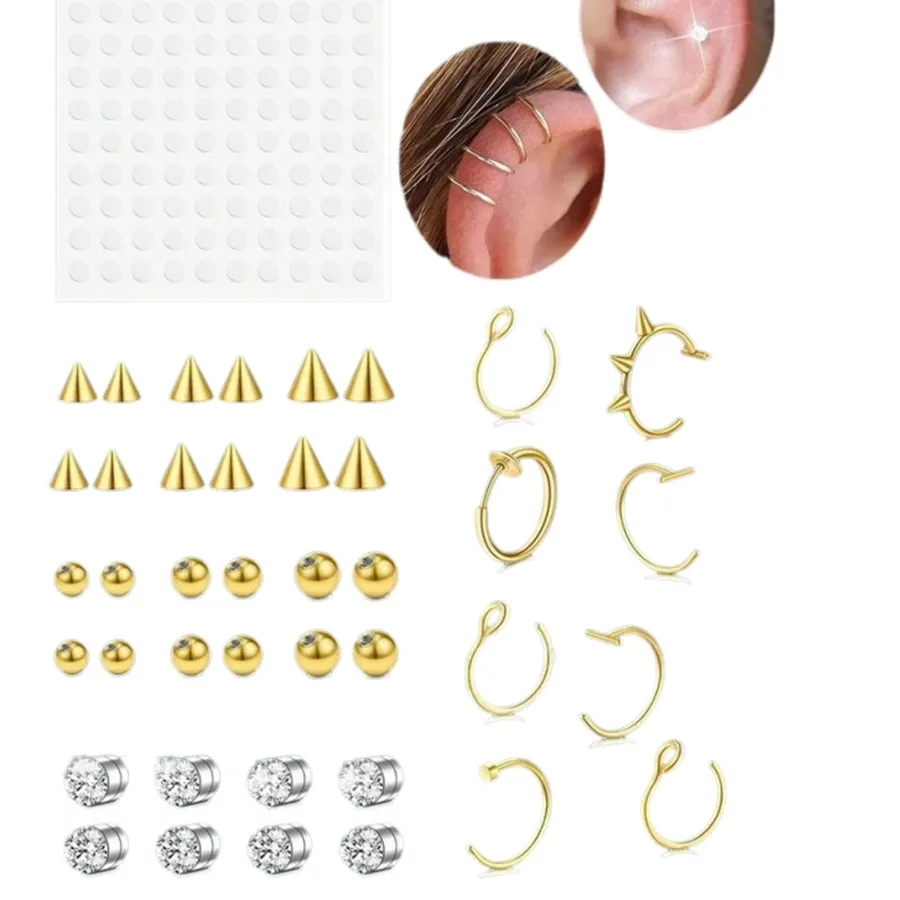 Authentic Fake Nose Rings Fake Septum Faux Nose Piercing Spring Clip On No Pierced Non Piercing Faux Body Piercing Jewelry