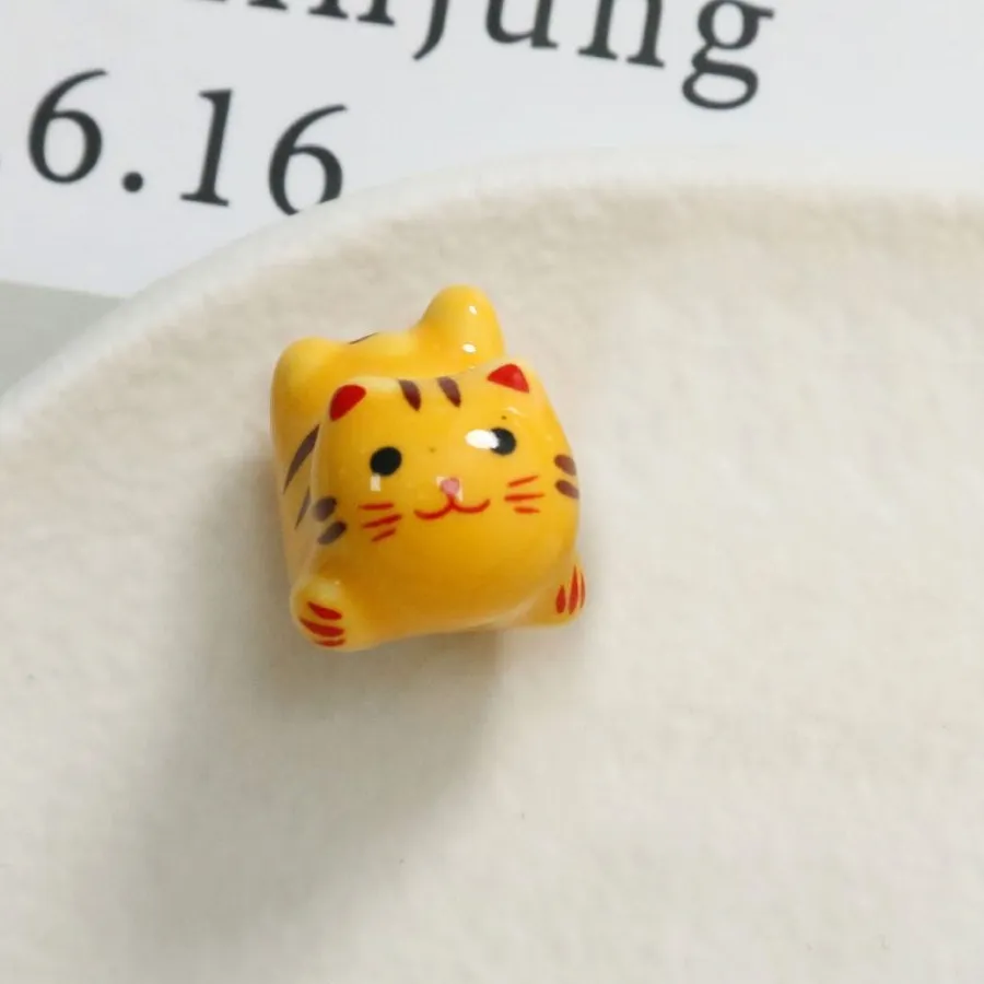 Authentic Kitty Ceramic Calico Cat Beads Cat Makeing Bracelet Diy Jewelry Accessory Japanese Style Handmade Ginger Cat Beads Pendant