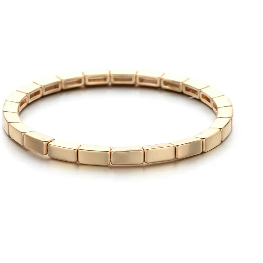 Authentic Design Enamel Elastic Bangle Square Charms Bracelets Colorful For Handmade Jewelry