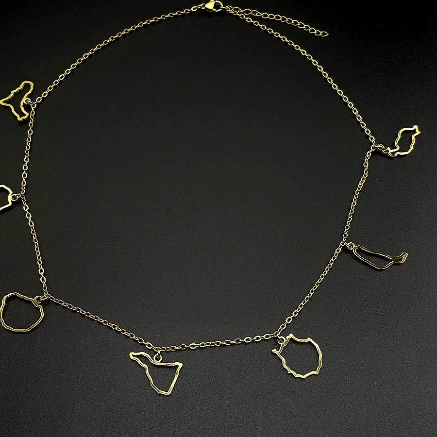 Authentic Canary Islands Choker Enchanted Gold- Plated Talisman Of The Seven Islands