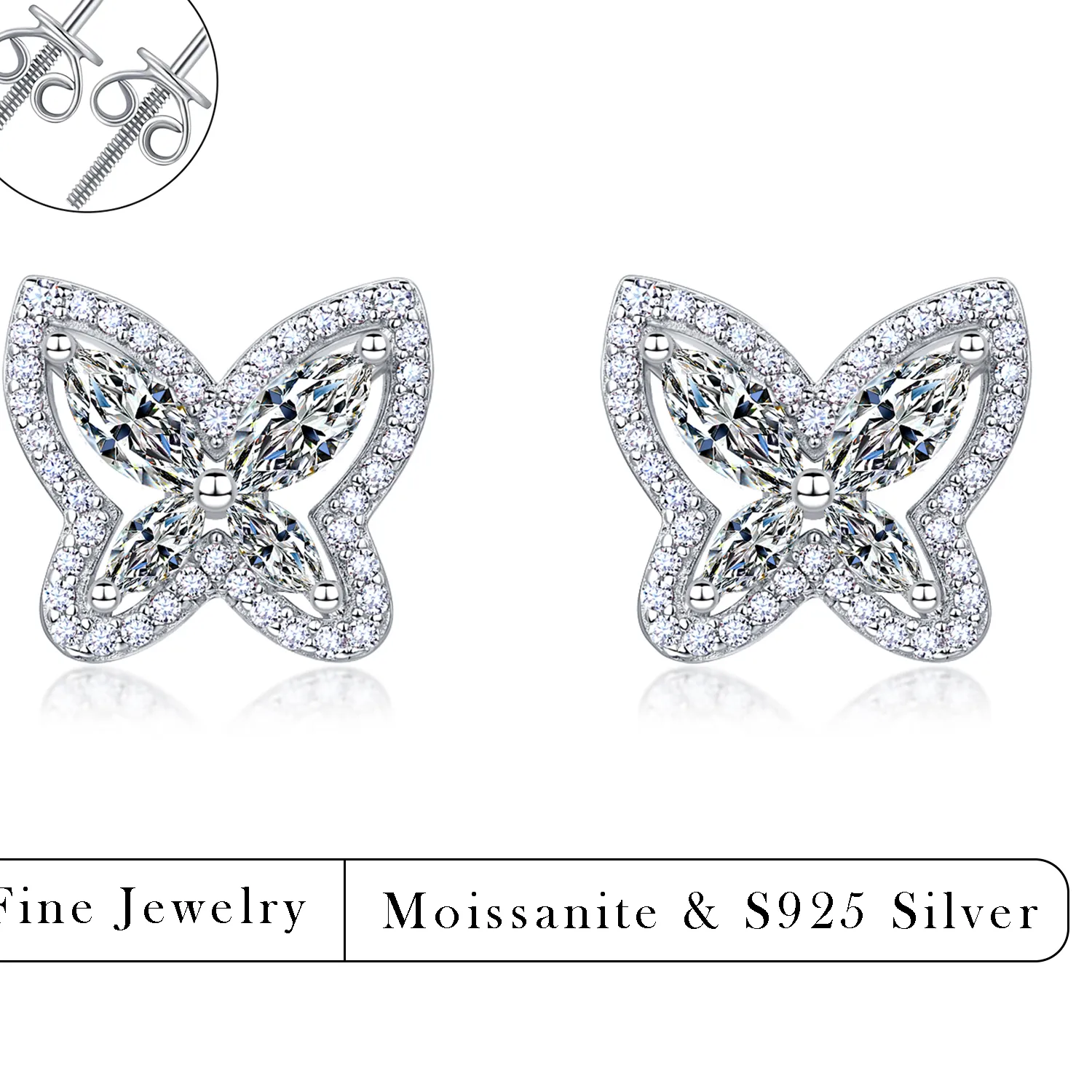 Authentic Wings Of Transformation The Butterfly Moissanite Stud Earrings