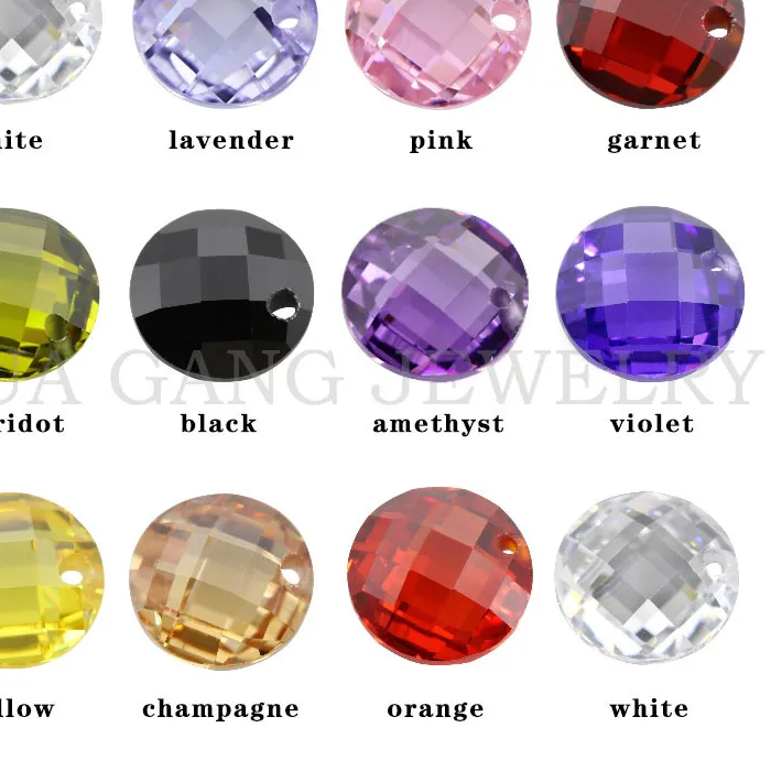 Authentic Single Hole Multicolor Double Checkerboard Aaaaa Round Brilliant Cubic Zirconia Stone For Jewelry Making 3- 14Mm