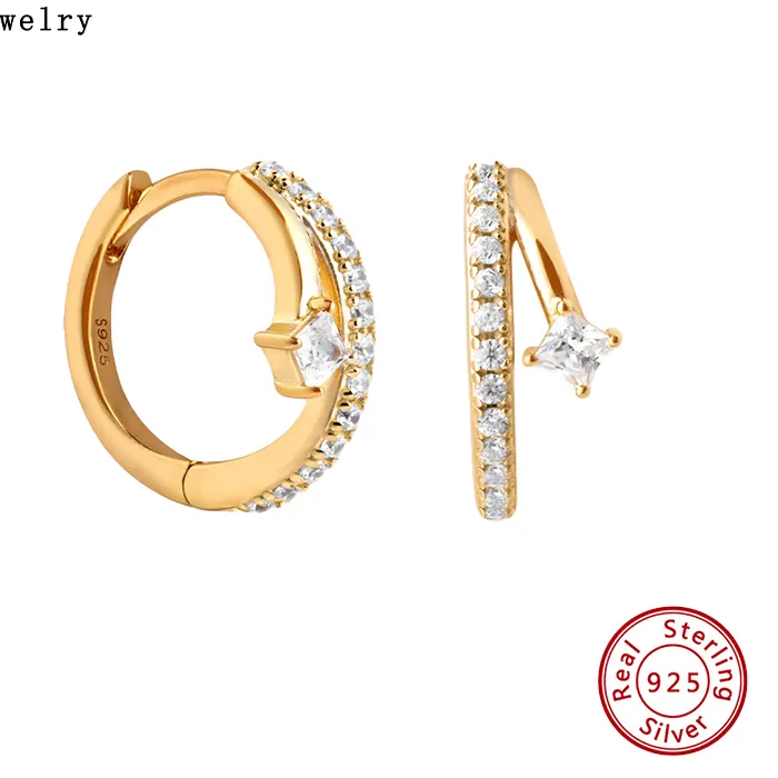 Authentic Stellar Illusion Hoop Earrings Gold- Plated Crystal Star Talismans