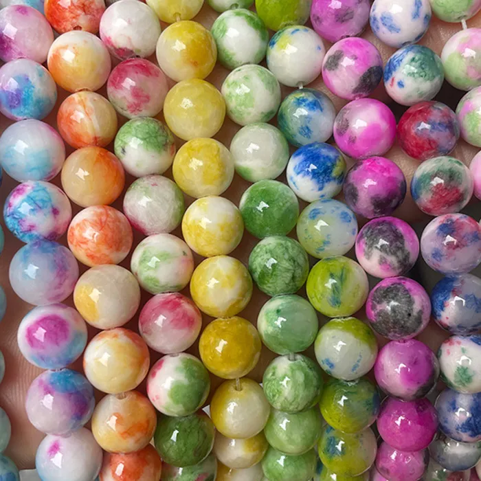 Authentic Round Colorful 8Mm 10Mm 12Mm Natural Stone Loose Beads For Jewelry Making Diy Crafts Bracelet Findings
