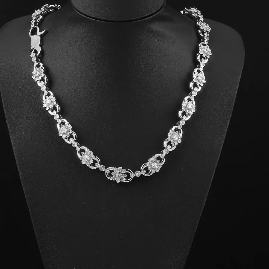 Authentic Hhiok Hip Hop Jewelry 11Mm Flower Shaped 8- Shaped Cuban Chain Shining 5A Cz Necklace And