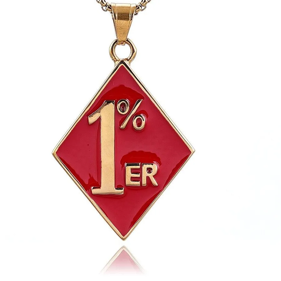 Authentic Saiye 316L 1 Er One Percent Outlaw Motorcycle Biker Pendant Necklace Jewelry