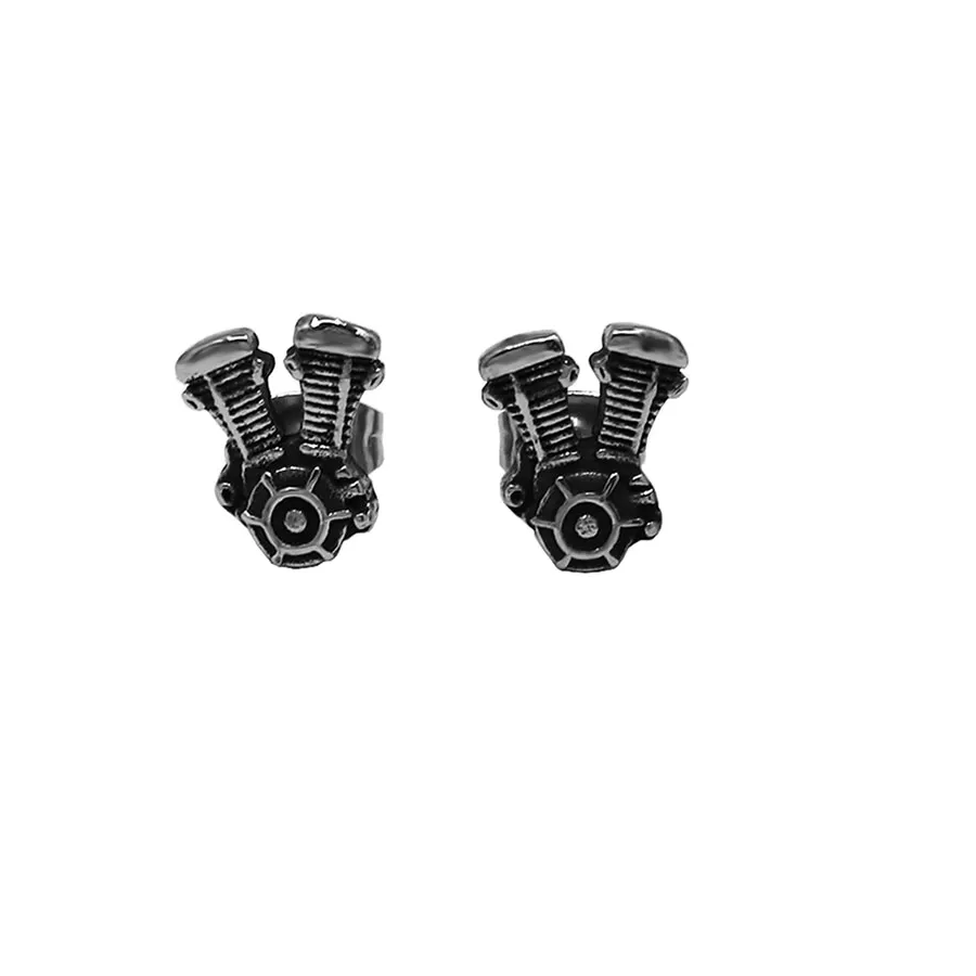 Authentic Classic Motorcycle Engine Earrings Studs Jewelry Punk Biker Earring Sje370218