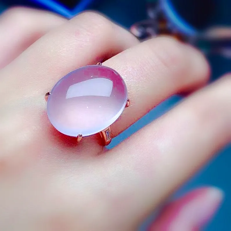 Authentic Rose Quartz Talisman Ring In 925 Sterling Silver With 18K Gold Plating