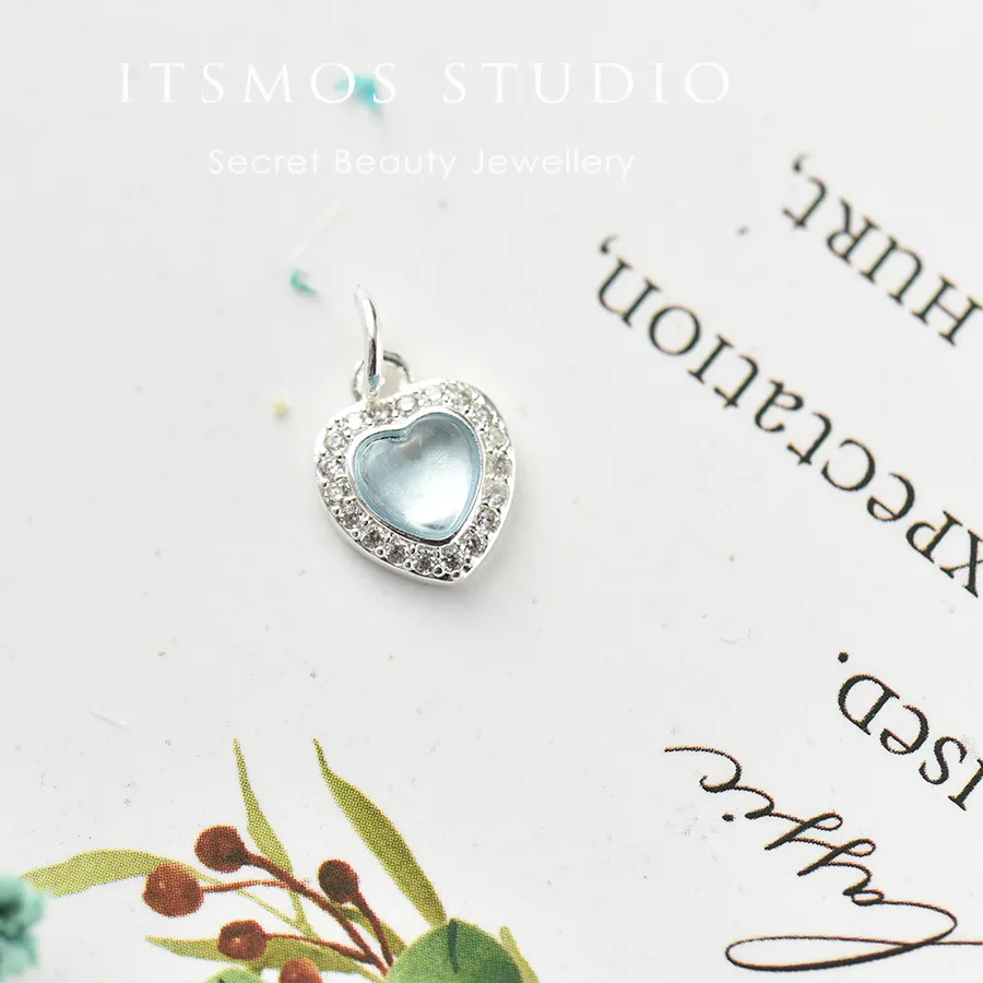 Authentic Heart Of The Deep Aquamarine Serenity Talisman In Silvered Light