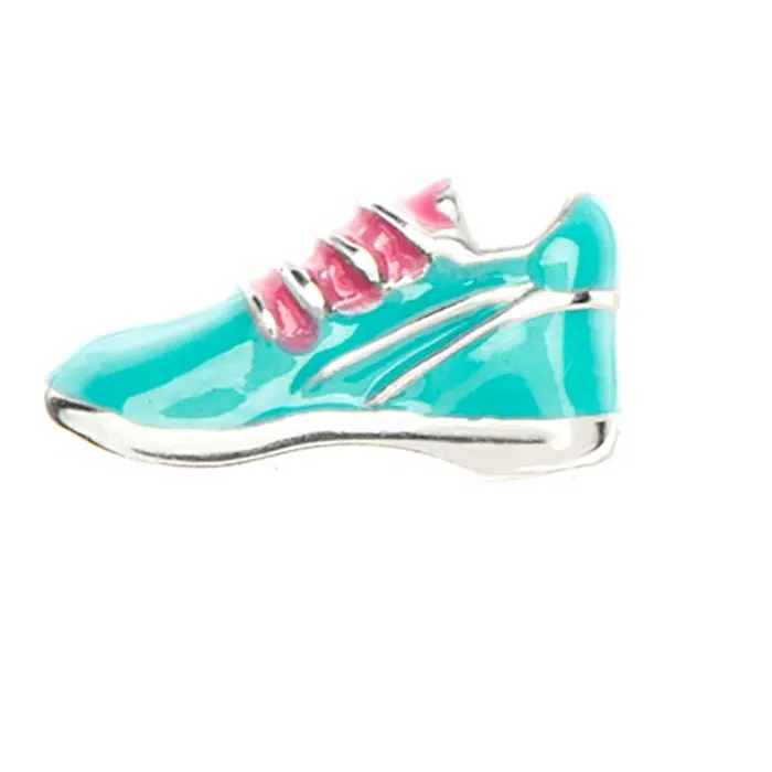 Authentic 10Pcs Aqua Running Shoe Custom Floating Charms For Glass Locket Watch Necklace Bracelet
