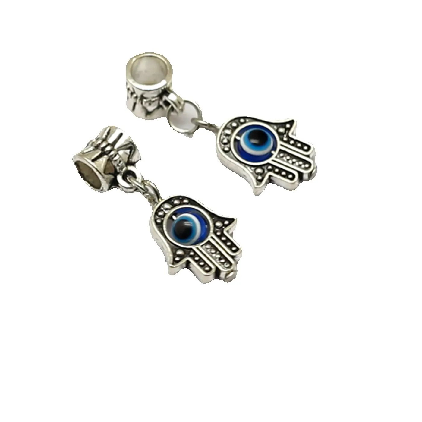 Authentic 80Pcs Hamsa Hand Evil Eye Kabbalah Good Luck For Jewelry Diy Making 30X13Mm