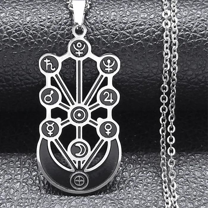 Authentic Kabbalah Sephirot Tree Of Life Crescent Moon Necklace Cabala Pendant Necklaces Jewelry Gitfs עץ החיים N7926S04