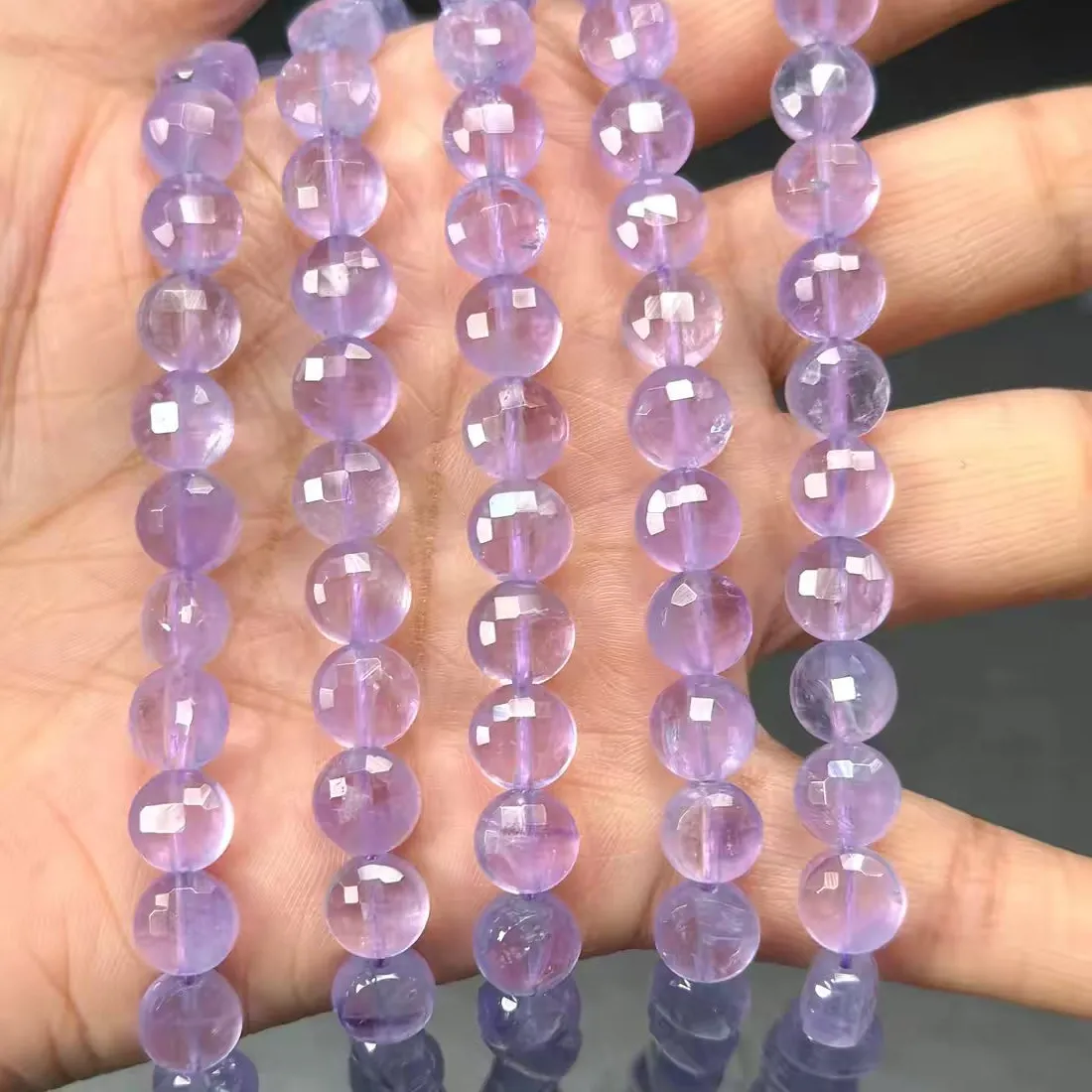 Authentic Mystic Oval Coin Beads Of Amethyst And Jade For Sacred Handcrafted Adornment